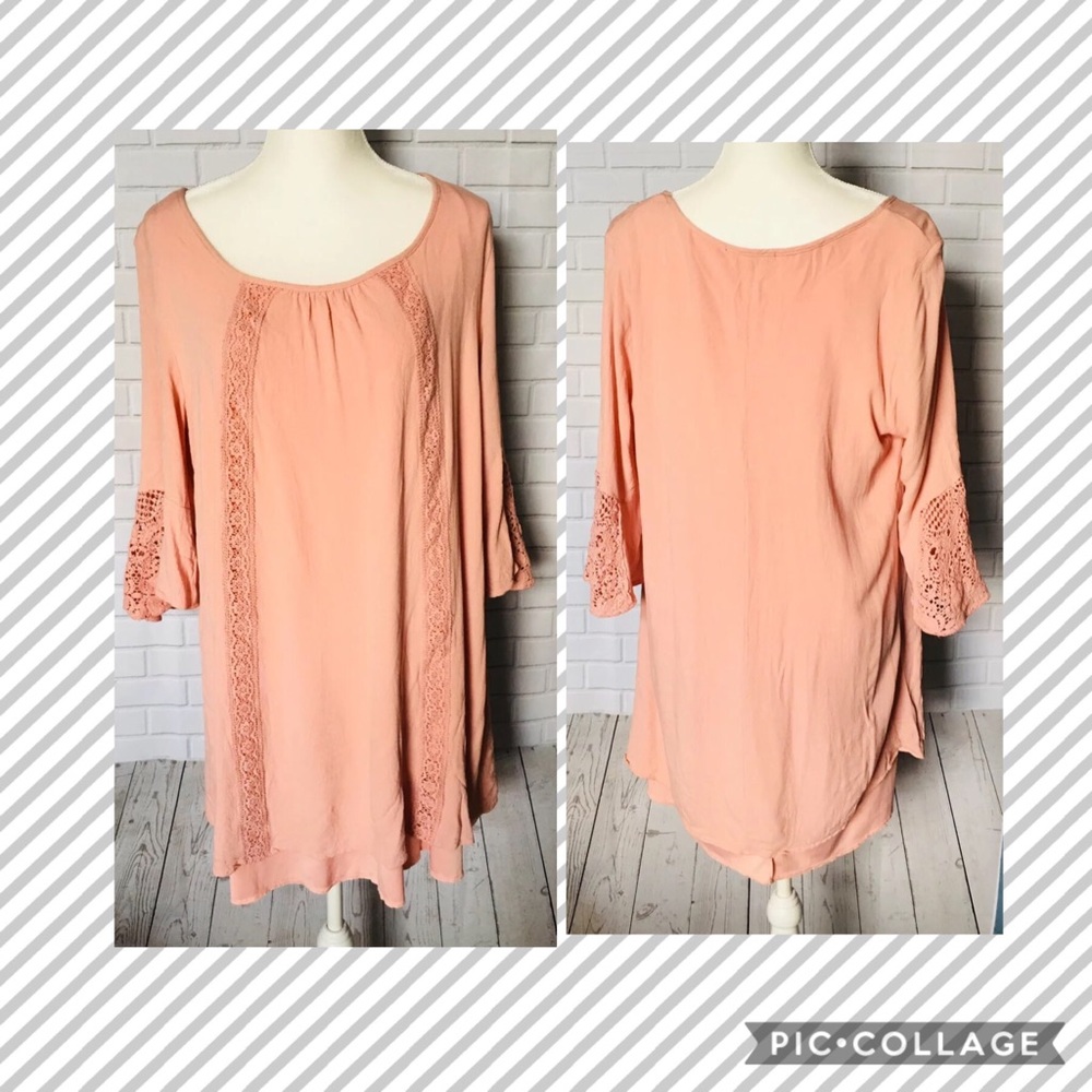 NAIF women's maxi dress size 2x pink coral lined